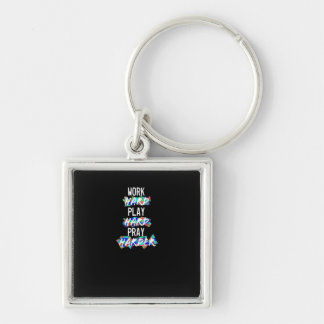 Christian Work Hard, Play Hard, Pray Harder Essent Keychain