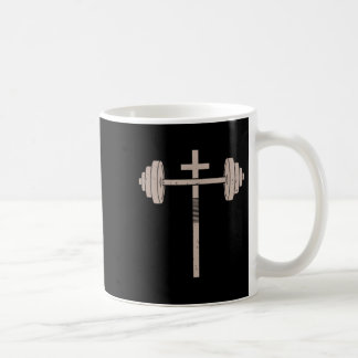 Christian Workout Dumbbell Cross Barbell Gym Jesus Coffee Mug