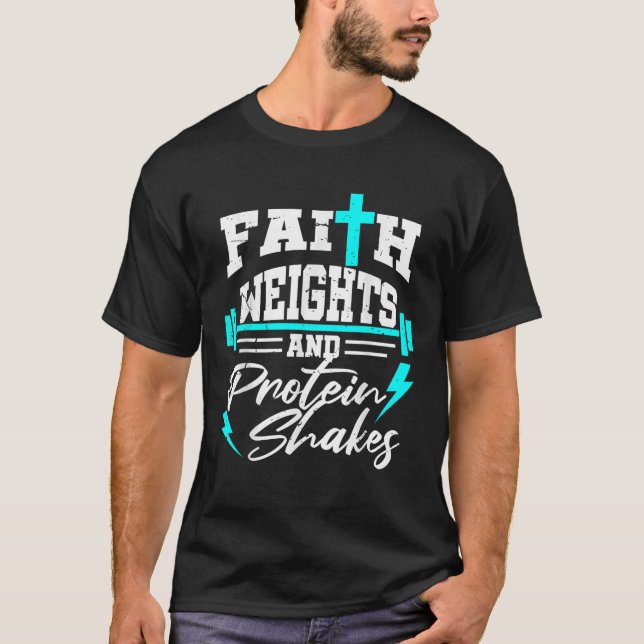 Christian Workout Fitness Weightlifting Body Build T-Shirt (Front)