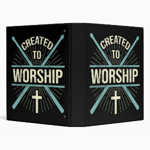 Christian Worship Band Created To Worship Drummer 3 Ring Binder