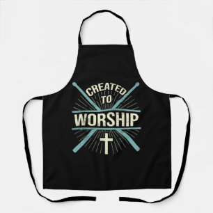Christian Worship Band Created To Worship Drummer Apron
