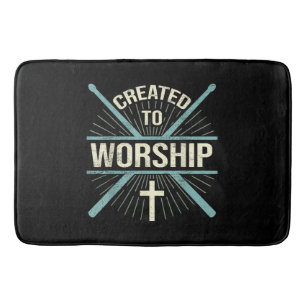 Christian Worship Band Created To Worship Drummer Bath Mat