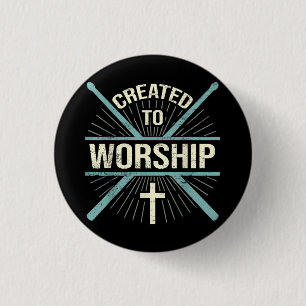 Christian Worship Band Created To Worship Drummer Button