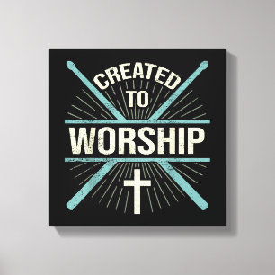 Christian Worship Band Created To Worship Drummer Canvas Print