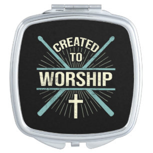 Christian Worship Band Created To Worship Drummer Compact Mirror