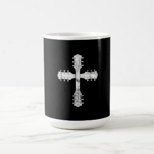 christian worship team guitar cross color morph mug