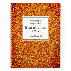 Christian WRITE THE VISION Customizable RED Notebook
