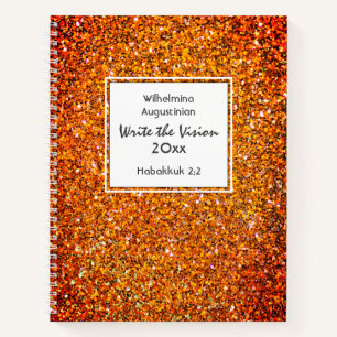 Christian WRITE THE VISION Customizable RED Notebook