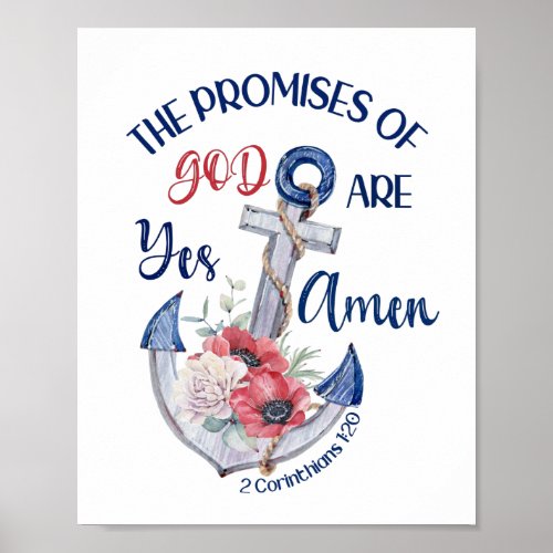 Christian Yes And Amen Bible  2 Corinthians 120 Poster