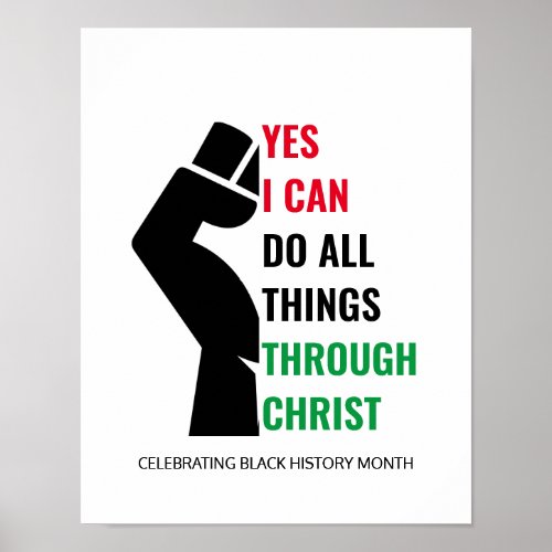 Christian YES I CAN Black History Month  Poster
