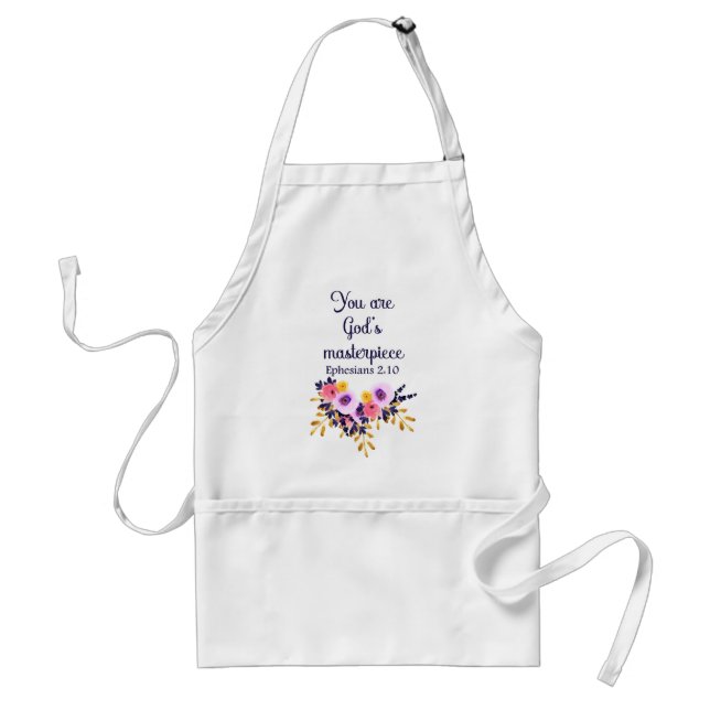 Christian You Are God's Masterpiece Bible Verse Adult Apron (Front)