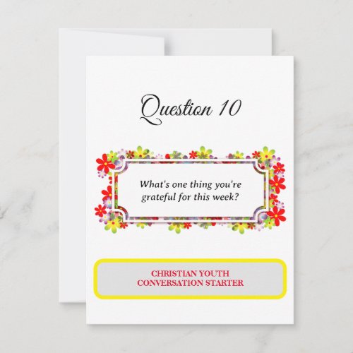 Christian Youth Conversation Starter Q10 Note Card