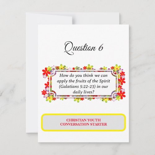 Christian Youth Conversation Starter Q6 Note Card