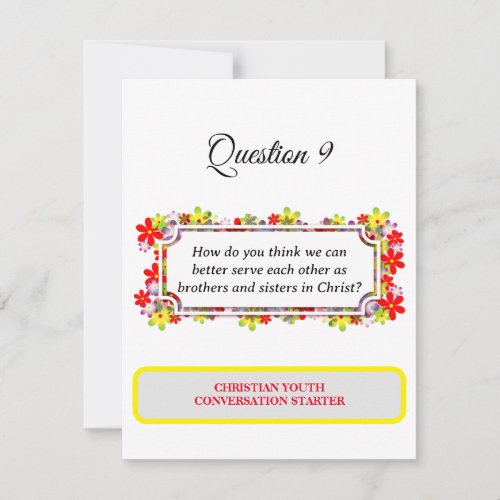 Christian Youth Conversation Starter Q9 Note Card