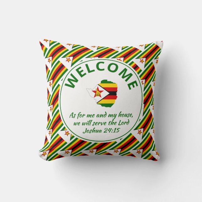 Christian ZIMBABWE Welcome Throw Pillow (Front)