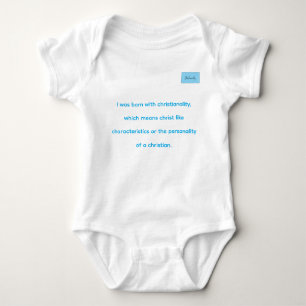 Christianality defined in blue on white onsie baby bodysuit