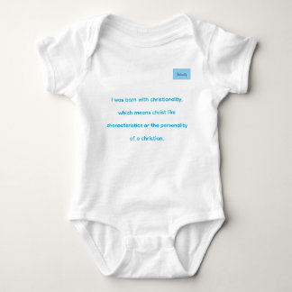 Christianality defined in blue on white onsie  baby bodysuit