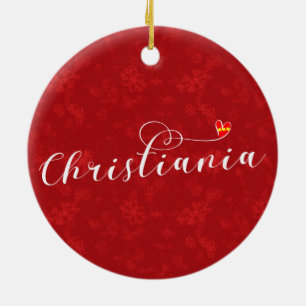 Christiania Flag Heart, Fristaden Christiania Ceramic Ornament