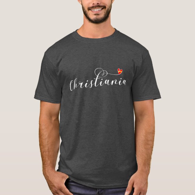 Christiania Flag Heart, Fristaden Christiania T-Shirt (Front)
