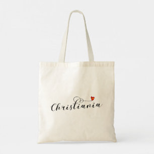 Christiania Flag Heart, Fristaden Christiania Tote Bag