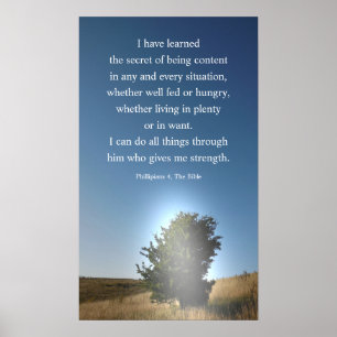 Christianity Bible quote, I can do all things, Poster