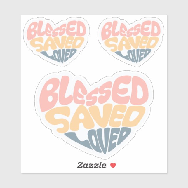 Christianity Blessed Saved Loved  Sticker (Sheet)