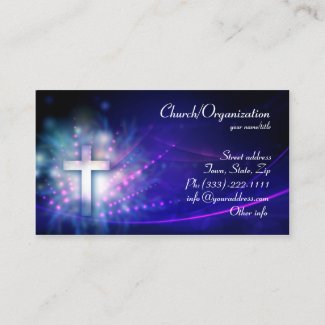 Christianity - Blue Shimmering Cross Business Card