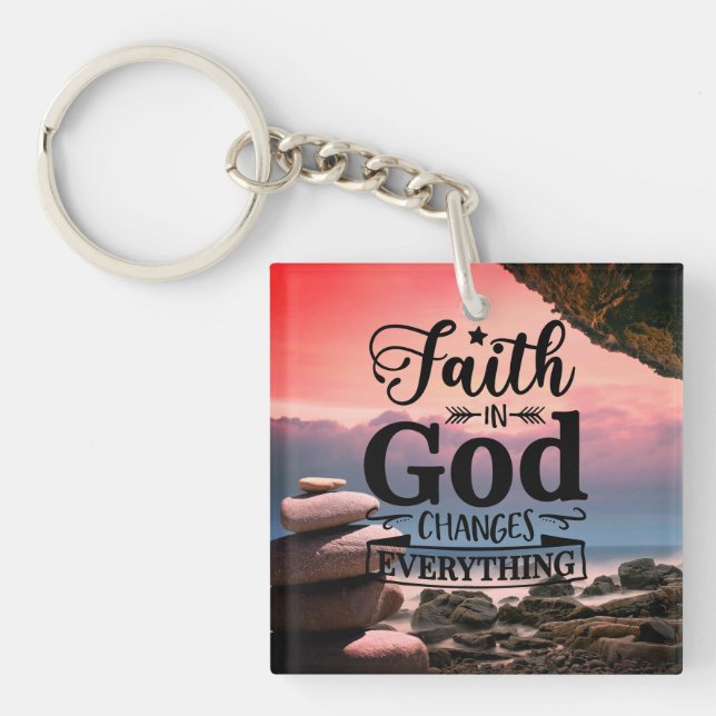 Christianity Faith in God  Keychain (Front)