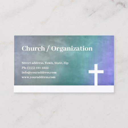 Christianity - Religious Blue Gradient Cross Card