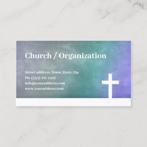 Christianity - Religious Blue Gradient Cross Card Business Card