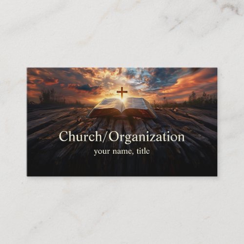 Christianity _ Religious Cross and Bible Horizon Business Card