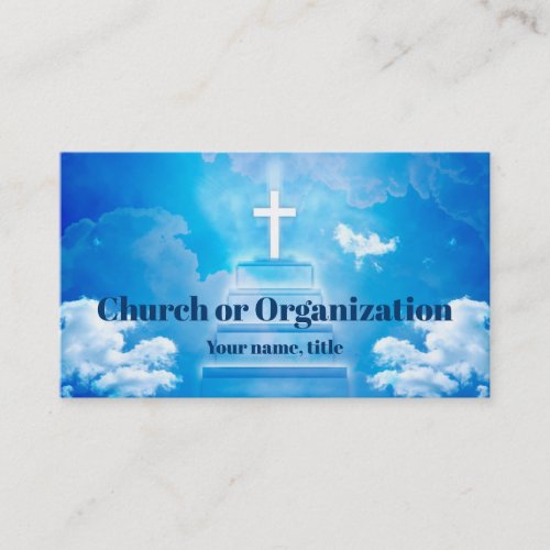 Christianity Religious Cross in Sky Heaven Business Card