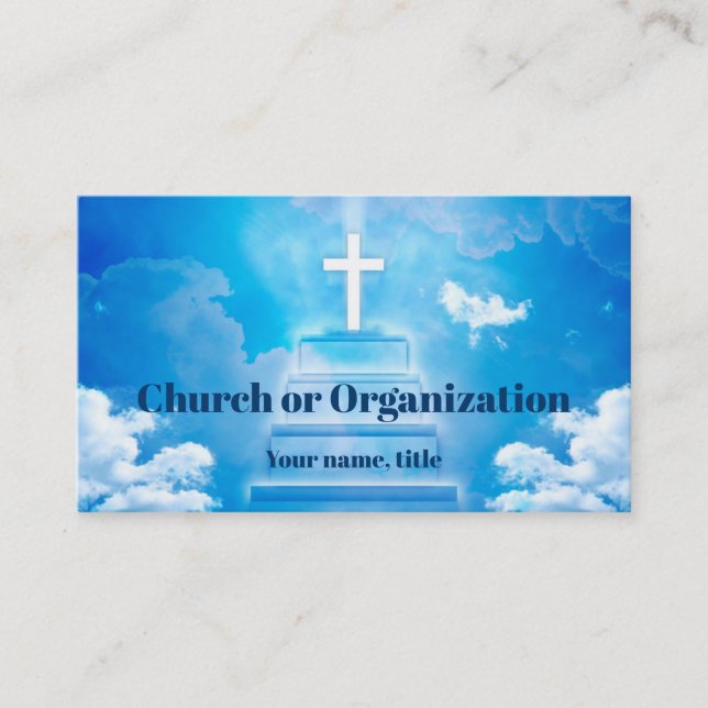 Christianity Religious Cross in Sky Heaven Business Card (Front)