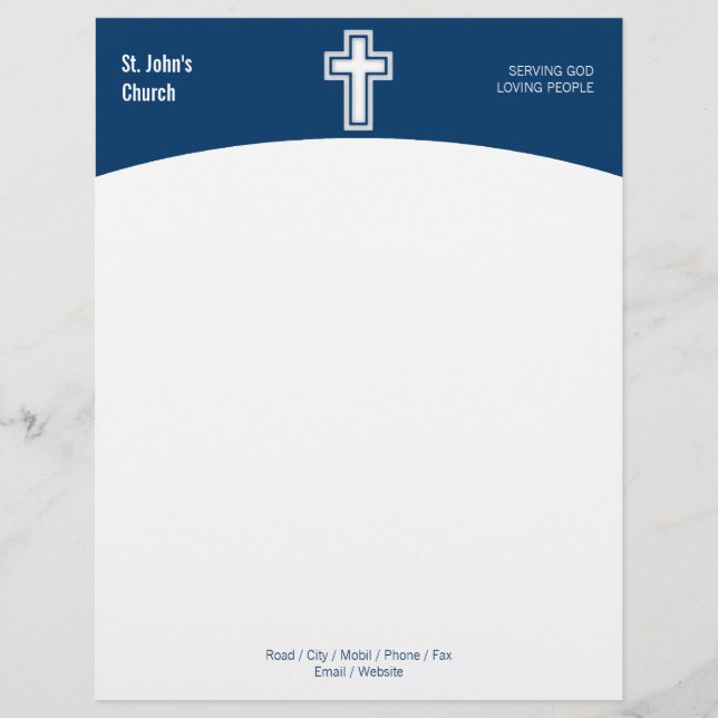 Christianity | Religious Cross Letterhead (Front)