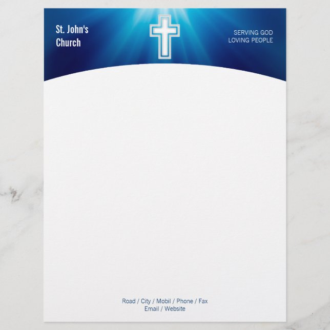Christianity | Religious Cross Letterhead (Front)