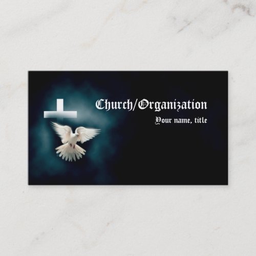 Christianity_Religious Dove  Cross Business Card