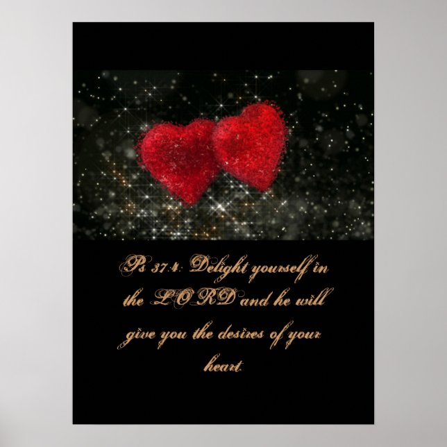 Christianity Scripture Ps 37:4 Poster (Front)