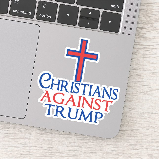 Christians Against Trump Laptop Sticker (Detail)