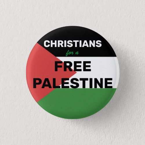 CHRISTIANS FOR A FREE PALESTINE FLAG RED BLACK  BUTTON