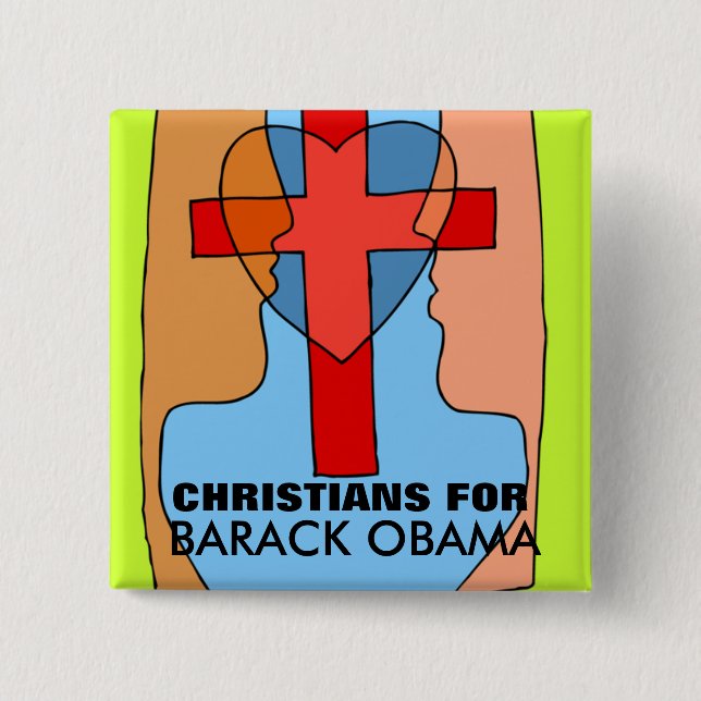 CHRISTIANS FOR BARACK OBAMA BUTTON (Front)