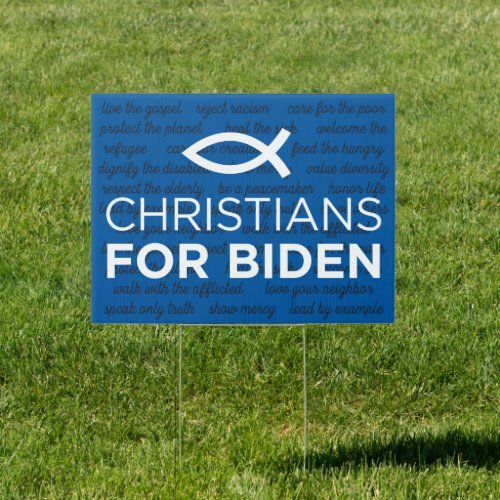 Christians For Biden Lawn Sign 18x24