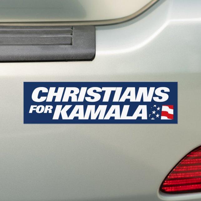 Christians For Kamala 2024 Bumper Sticker (On Car)