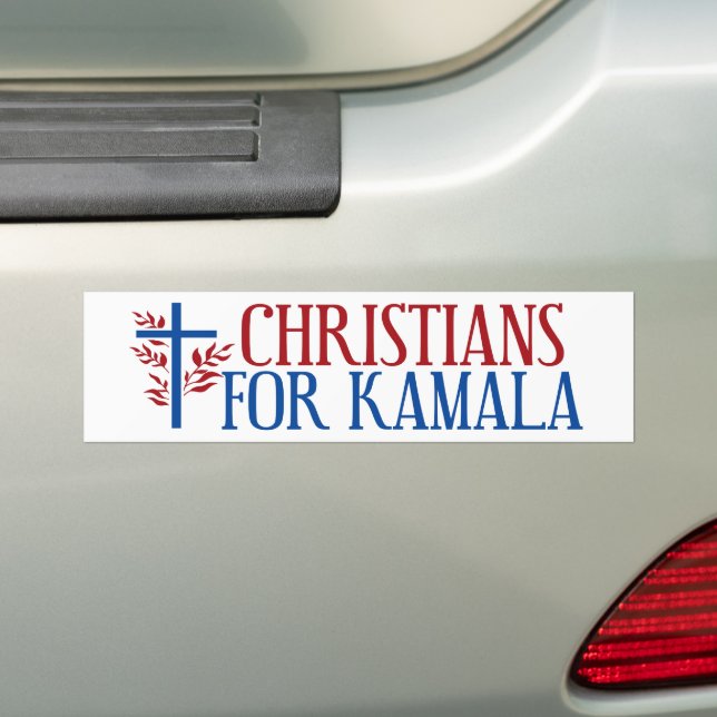  Christians for Kamala 2024 Election Blue Cross Bumper Sticker (On Car)