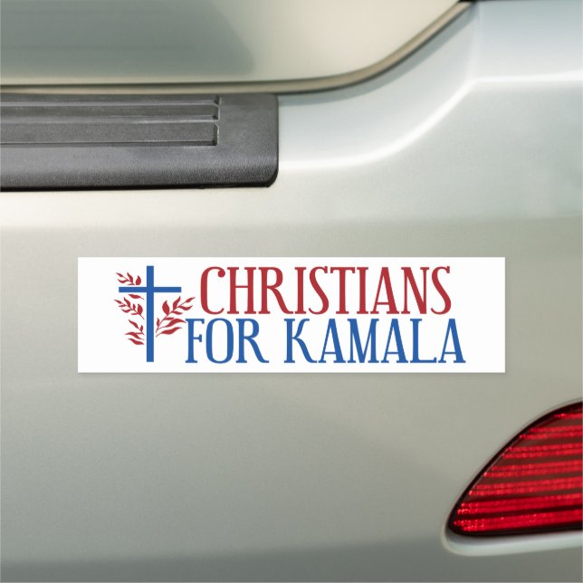  Christians for Kamala 2024 Election Blue Cross Car Magnet (In Situ)