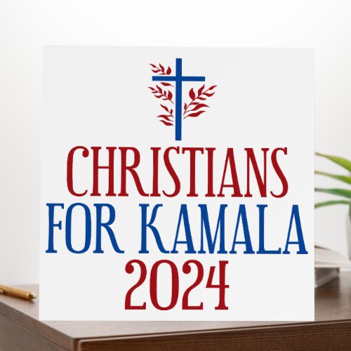  Christians for Kamala 2024 Election Blue Cross Foam Board