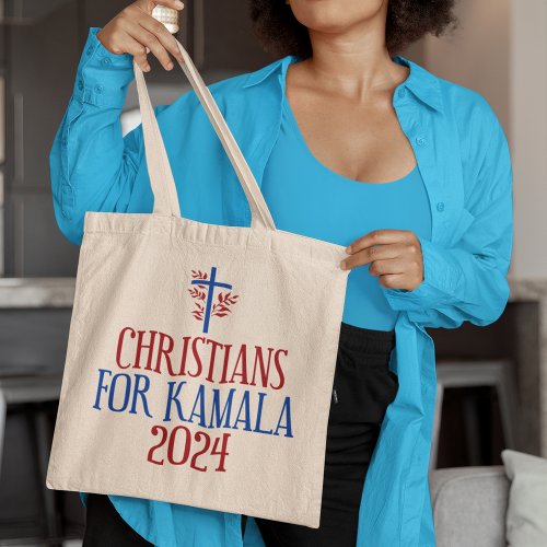  Christians for Kamala 2024 Election Blue Cross Tote Bag