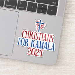  Christians for Kamala 2024 Election Blue Laptop Sticker