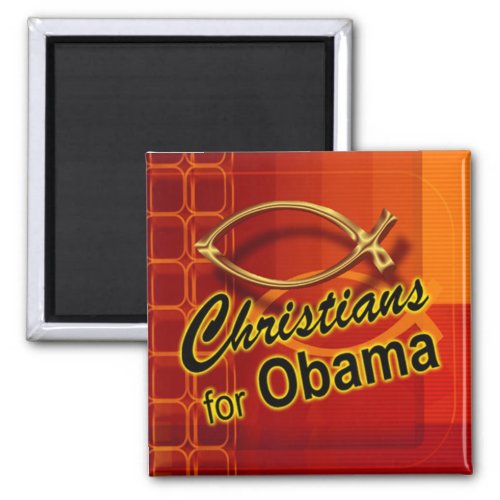 Christians for Obama Magnet fishorange