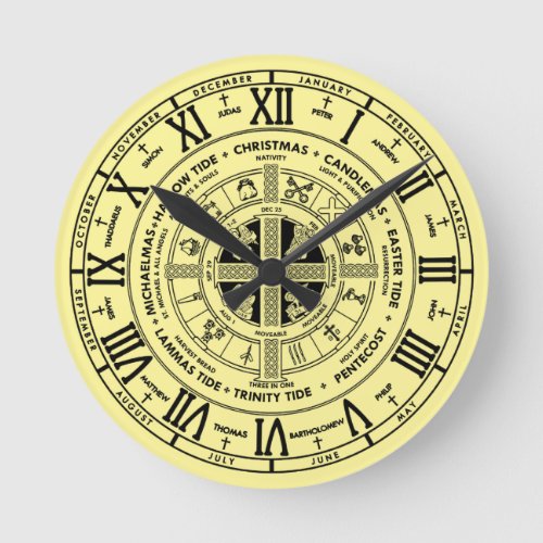 Christians Holy Festivals of the Year Church Round Clock