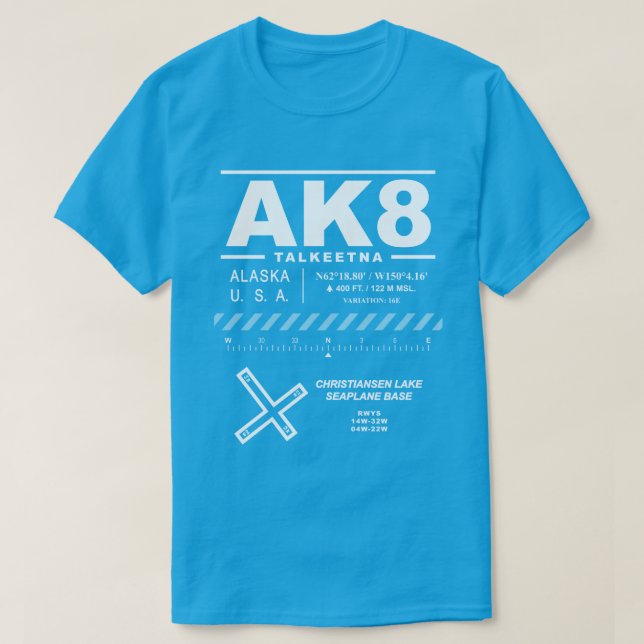 Christiansen Lake Seaplane Base AK8 T-Shirt (Design Front)